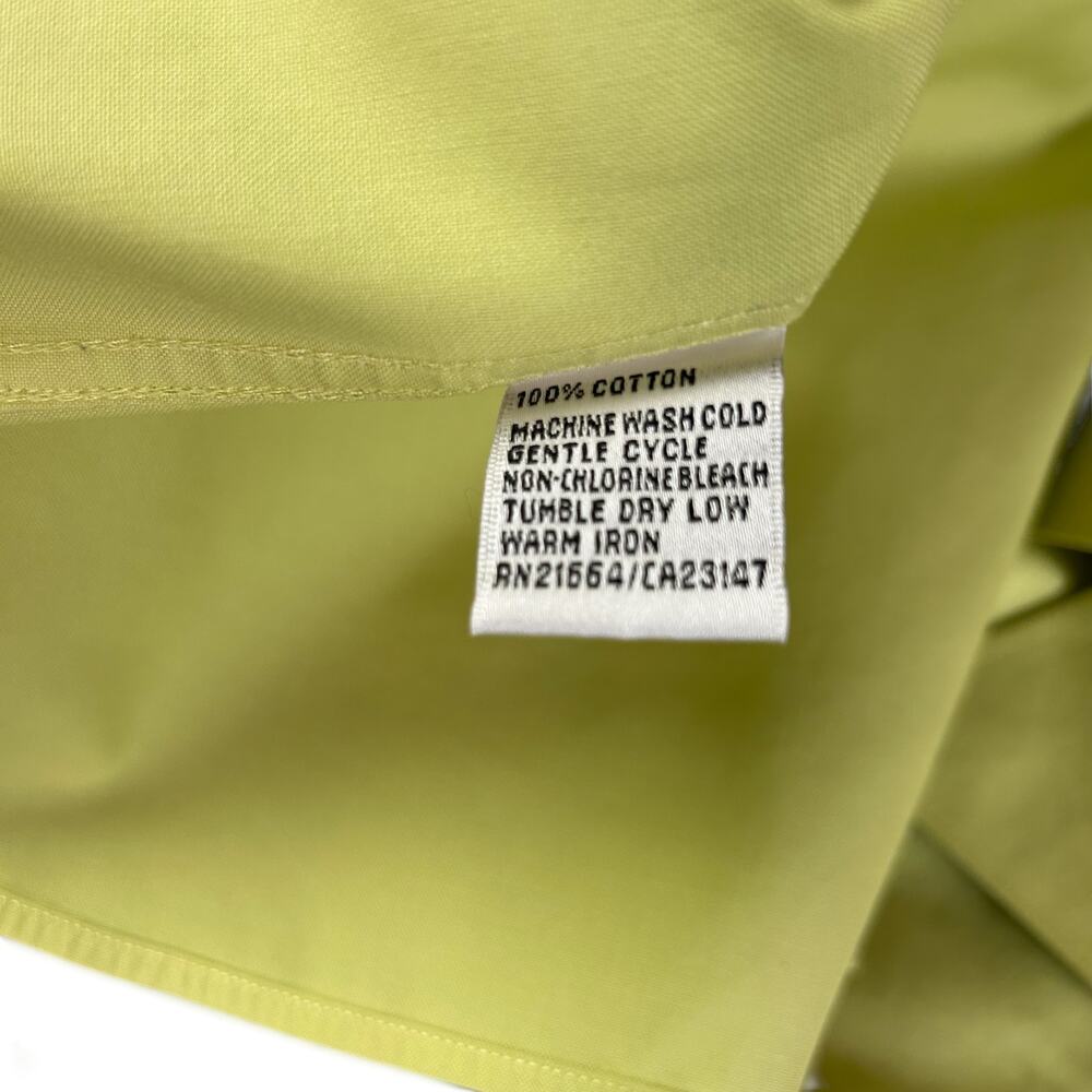 Talbots Top Women Sz 12 Lime Green Sleeveless Wrinkle Resistant Button Up Blouse - Picture 9 of 11